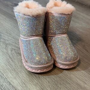 Sparkling Kids Boots with Pink and Silver Accents